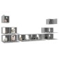 Set Mobili Porta TV 8pz Grigio Sonoma in Legno Multistrato