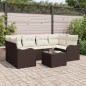 vidaXL Set di Divano da Giardino a 7 Pezzi con Cuscini Marrone in Rattan Sintetico vidaXL Set di Divano da Giardino a 7 Pezzi con Cuscini Marrone in Rattan Sintetico
