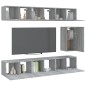 Set di Mobili Porta TV 7 pz Grigio Sonoma in Legno Multistrato Set di Mobili Porta TV 7 pz Grigio Sonoma in Legno Multistrato
