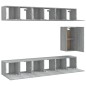 Set di Mobili Porta TV 7 pz Grigio Sonoma in Legno Multistrato Set di Mobili Porta TV 7 pz Grigio Sonoma in Legno Multistrato