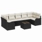 vidaXL Set Giardinaggio 8 Pezzi con Cuscini Neri in Rattan Sintetico vidaXL Set Giardinaggio 8 Pezzi con Cuscini Neri in Rattan Sintetico