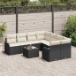 vidaXL Set da Giardino 9 Pezzi con Cuscini in Poly Rattan Nero vidaXL Set da Giardino 9 Pezzi con Cuscini in Poly Rattan Nero