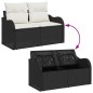 vidaXL Set da Giardino 9 Pezzi con Cuscini in Poly Rattan Nero vidaXL Set da Giardino 9 Pezzi con Cuscini in Poly Rattan Nero