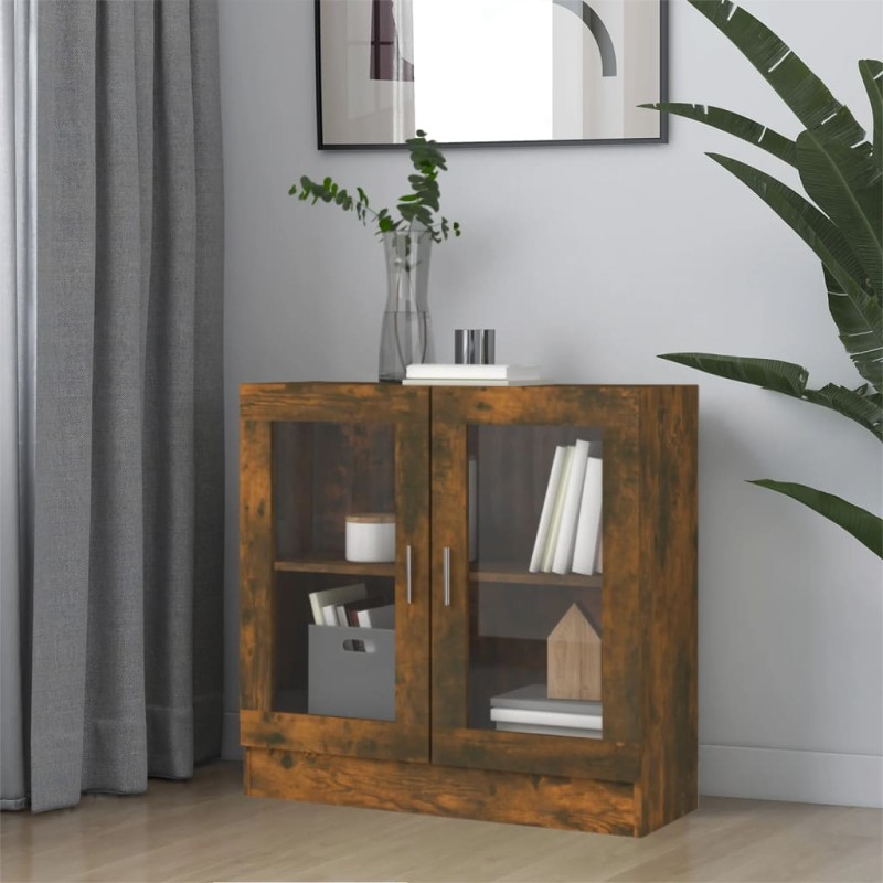 Mobile Vetrina Rovere Fumo 82,5x30,5x80 cm Legno Multistrato Mobile Vetrina Rovere Fumo 82,5x30,5x80 cm Legno Multistrato
