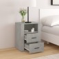 Comodino Grigio Cemento 50x36x60 cm in Legno Multistrato Comodino Grigio Cemento 50x36x60 cm in Legno Multistrato