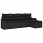 vidaXL Set di divani da giardino a 5 pezzi con cuscini in polyrattan nero vidaXL Set di divani da giardino a 5 pezzi con cuscini in polyrattan nero