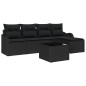 vidaXL Set da giardino in 6 pezzi, divano con cuscini beige in rattan sintetico. vidaXL Set da giardino in 6 pezzi, divano con cuscini beige in rattan sintetico.