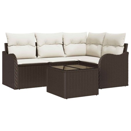 vidaXL Set Divano da Giardino 4 Pezzi con Cuscini Grigi in Rattan Sintetico