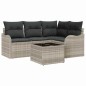 vidaXL Set da giardino da 5 pezzi con cuscini grigi in rattan sintetico vidaXL Set da giardino da 5 pezzi con cuscini grigi in rattan sintetico