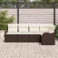 vidaXL Set di divani da giardino in rattan sintetico da 5 pezzi con cuscini marroni vidaXL Set di divani da giardino in rattan sintetico da 5 pezzi con cuscini marroni