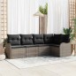 vidaXL Set di divani da giardino 5 pezzi con cuscini in polirattan grigio vidaXL Set di divani da giardino 5 pezzi con cuscini in polirattan grigio