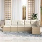Set Divano da Giardino vidaXL 6 Pezzi con Cuscini Beige Polyrattan Set Divano da Giardino vidaXL 6 Pezzi con Cuscini Beige Polyrattan