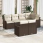 vidaXL Set da Giardino 7 Pezzi con Cuscini in Rattan Sintetico Marrone vidaXL Set da Giardino 7 Pezzi con Cuscini in Rattan Sintetico Marrone