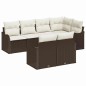 vidaXL Set da Giardino 7 Pezzi con Cuscini in Rattan Sintetico Marrone vidaXL Set da Giardino 7 Pezzi con Cuscini in Rattan Sintetico Marrone