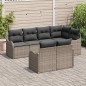 vidaXL Set di divani da giardino , 7 pezzi con cuscini grigi in rattan sintetico. vidaXL Set di divani da giardino , 7 pezzi con cuscini grigi in rattan sintetico.