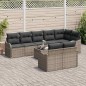 vidaXL Set da giardino 8 pezzi con cuscini neri in rattan sintetico. vidaXL Set da giardino 8 pezzi con cuscini neri in rattan sintetico.