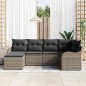 vidaXL Set divani da giardino 6 pezzi con cuscini grigi in rattan sintetico vidaXL Set divani da giardino 6 pezzi con cuscini grigi in rattan sintetico