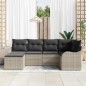vidaXL Set da giardino 6 pezzi con cuscini grigio chiaro in rattan sintetico