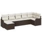 vidaXL Set di divani da giardino 7 pezzi con cuscini in polirattan marrone vidaXL Set di divani da giardino 7 pezzi con cuscini in polirattan marrone