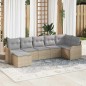 vidaXL Set di divani da giardino 7 pezzi con cuscini beige in rattan sintetico vidaXL Set di divani da giardino 7 pezzi con cuscini beige in rattan sintetico