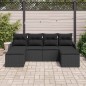 vidaXL Set di divani da giardino 6 pezzi con cuscini neri in rattan sintetico vidaXL Set di divani da giardino 6 pezzi con cuscini neri in rattan sintetico