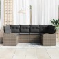 Set Divano da Giardino vidaXL 6 Pezzi con Cuscini Grigio Polyrattan Set Divano da Giardino vidaXL 6 Pezzi con Cuscini Grigio Polyrattan