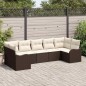vidaXL Set di Divani da Giardino 7 Pezzi con Cuscini Marroni in Rattan Sintetico vidaXL Set di Divani da Giardino 7 Pezzi con Cuscini Marroni in Rattan Sintetico