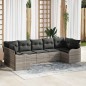 vidaXL Set di divani da giardino da 7 pezzi con cuscini in polyrattan grigio chiaro vidaXL Set di divani da giardino da 7 pezzi con cuscini in polyrattan grigio chiaro