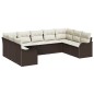 vidaXL Set di divani da giardino , 9 pezzi, con cuscini in rattan polimerico marrone vidaXL Set di divani da giardino , 9 pezzi, con cuscini in rattan polimerico marrone