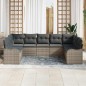 vidaXL Set da Giardino a 9 Pezzi con Cuscini Grigi in Rattan Sintetico vidaXL Set da Giardino a 9 Pezzi con Cuscini Grigi in Rattan Sintetico