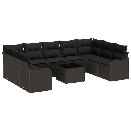 vidaXL Set di divani da giardino da 10 pezzi con cuscini beige in rattan, versatili e pratici.