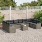 vidaXL Set di divani da giardino da 10 pezzi con cuscini in rattan nero. vidaXL Set di divani da giardino da 10 pezzi con cuscini in rattan nero.
