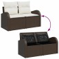 vidaXL Set Divano da Giardino con Cuscini 5 Pezzi in Rattan Polietilene Marrone