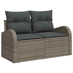 vidaXL Set di Sofà da Giardino 6 Pezzi con Cuscini Grigi in Rattan Polimerico