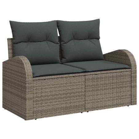 vidaXL Set di Sofà da Giardino 6 Pezzi con Cuscini Grigi in Rattan Polimerico