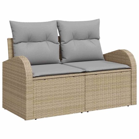 vidaXL Set da giardino 6 pezzi con cuscini in rattan sintetico beige
