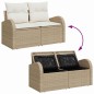 vidaXL Set di Divani da Giardino in 6 Pezzi con Cuscini Beige in Rattan Sintetico vidaXL Set di Divani da Giardino in 6 Pezzi con Cuscini Beige in Rattan Sintetico