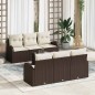 vidaXL Set di divani da giardino 7 pezzi con cuscini in rattan sintetico marrone vidaXL Set di divani da giardino 7 pezzi con cuscini in rattan sintetico marrone