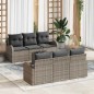 vidaXL Set di divani da giardino 7 pezzi con cuscini grigi in rattan sintetico vidaXL Set di divani da giardino 7 pezzi con cuscini grigi in rattan sintetico