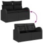 vidaXL Set di Divani da Giardino 7 Pezzi con Cuscini in Rattan Sintetico Nero vidaXL Set di Divani da Giardino 7 Pezzi con Cuscini in Rattan Sintetico Nero