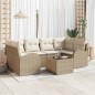vidaXL Set di divani da giardino 7 pezzi con cuscini beige in polyrattan vidaXL Set di divani da giardino 7 pezzi con cuscini beige in polyrattan