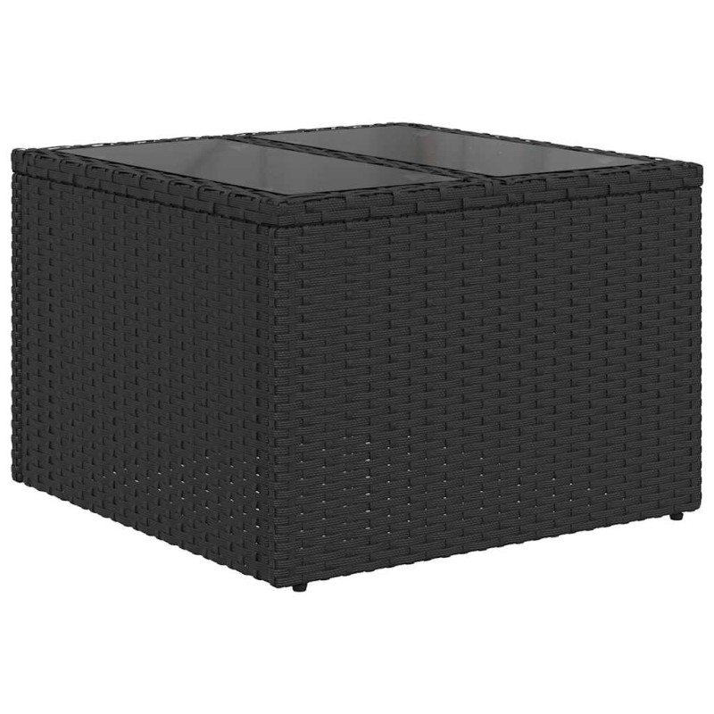 vidaXL Set di divani da giardino 8 pezzi con cuscini neri in rattan sintetico vidaXL Set di divani da giardino 8 pezzi con cuscini neri in rattan sintetico