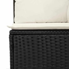 vidaXL Set di divani da giardino 8 pezzi con cuscini neri in rattan sintetico
