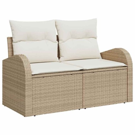 vidaXL Set di divani da giardino 8 pezzi con cuscini beige in polyrattan