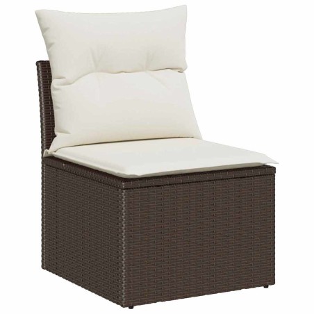 vidaXL Set di divani da giardino 8 pezzi con cuscini marroni in polyrattan