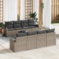 vidaXL Set di divani da giardino a 9 pezzi in rattan grigio vidaXL Set di divani da giardino a 9 pezzi in rattan grigio