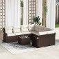 vidaXL Set giardino 9 pezzi con cuscini in polyrattan marrone vidaXL Set giardino 9 pezzi con cuscini in polyrattan marrone