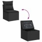 vidaXL Set di divani da giardino , 9 pezzi con cuscini neri in rattan sintetico. vidaXL Set di divani da giardino , 9 pezzi con cuscini neri in rattan sintetico.