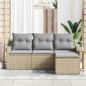 vidaXL Set di divani da giardino in 4 pezzi con cuscini in polirattan beige vidaXL Set di divani da giardino in 4 pezzi con cuscini in polirattan beige