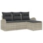 vidaXL Set divani da giardino 4 pezzi con cuscini grigio chiaro in rattan sintetico vidaXL Set divani da giardino 4 pezzi con cuscini grigio chiaro in rattan sintetico